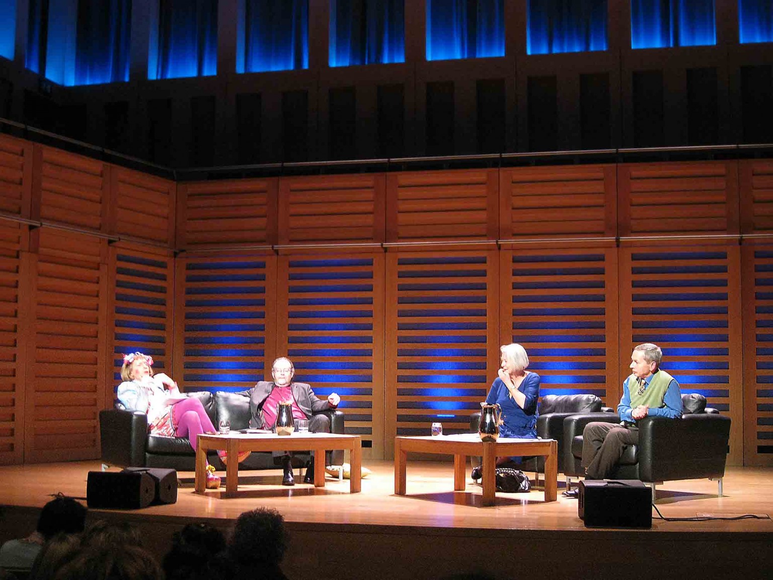Left to right: Grayson Perry (dressed as Claire), Rt Rev James Jones, Kate Adie and Professor Frank Furedi.