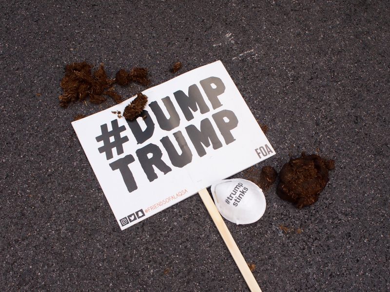 #DumpTrump signs