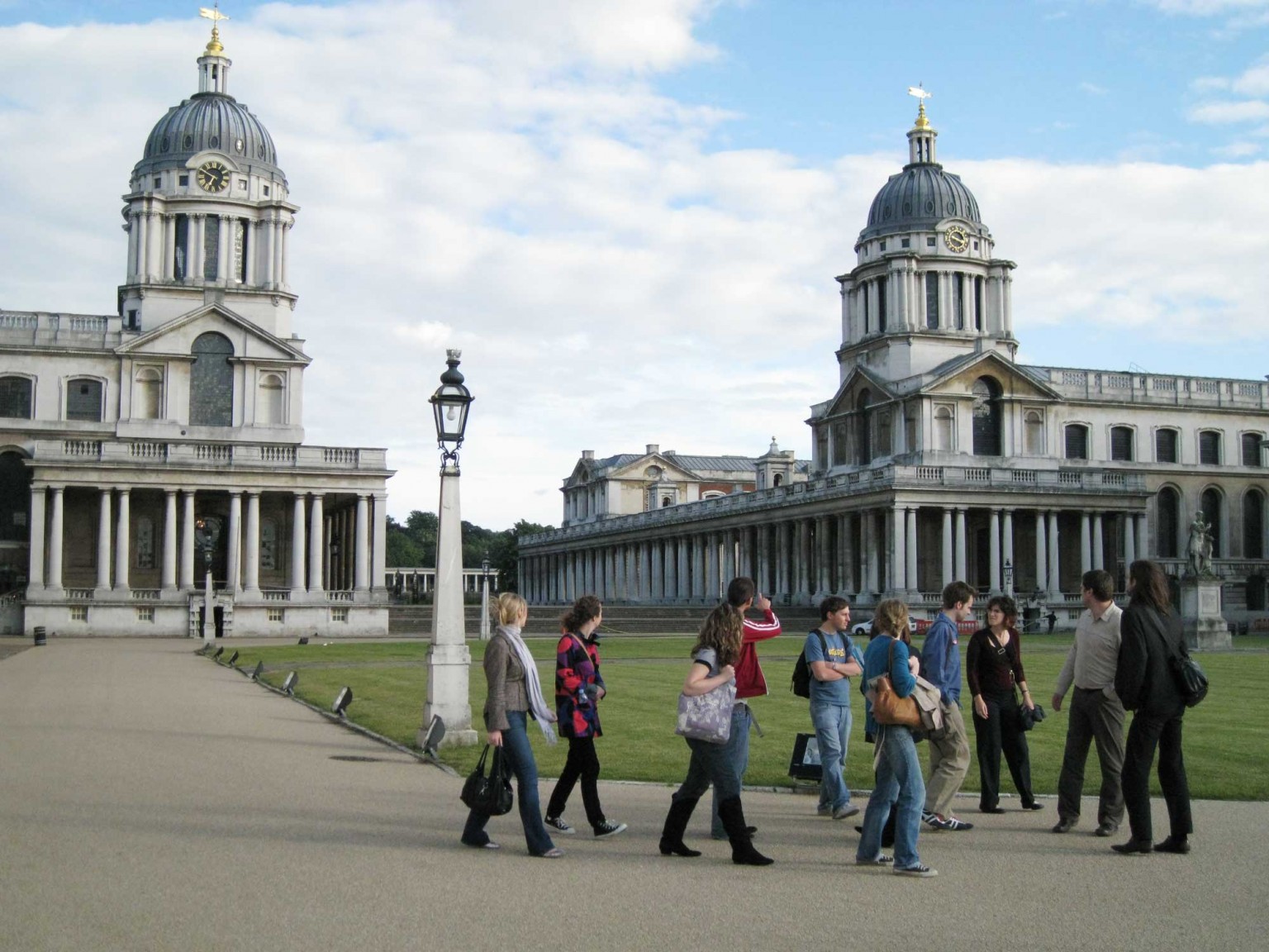 The Cog team, walking the grounds of the Old Royal Naval College