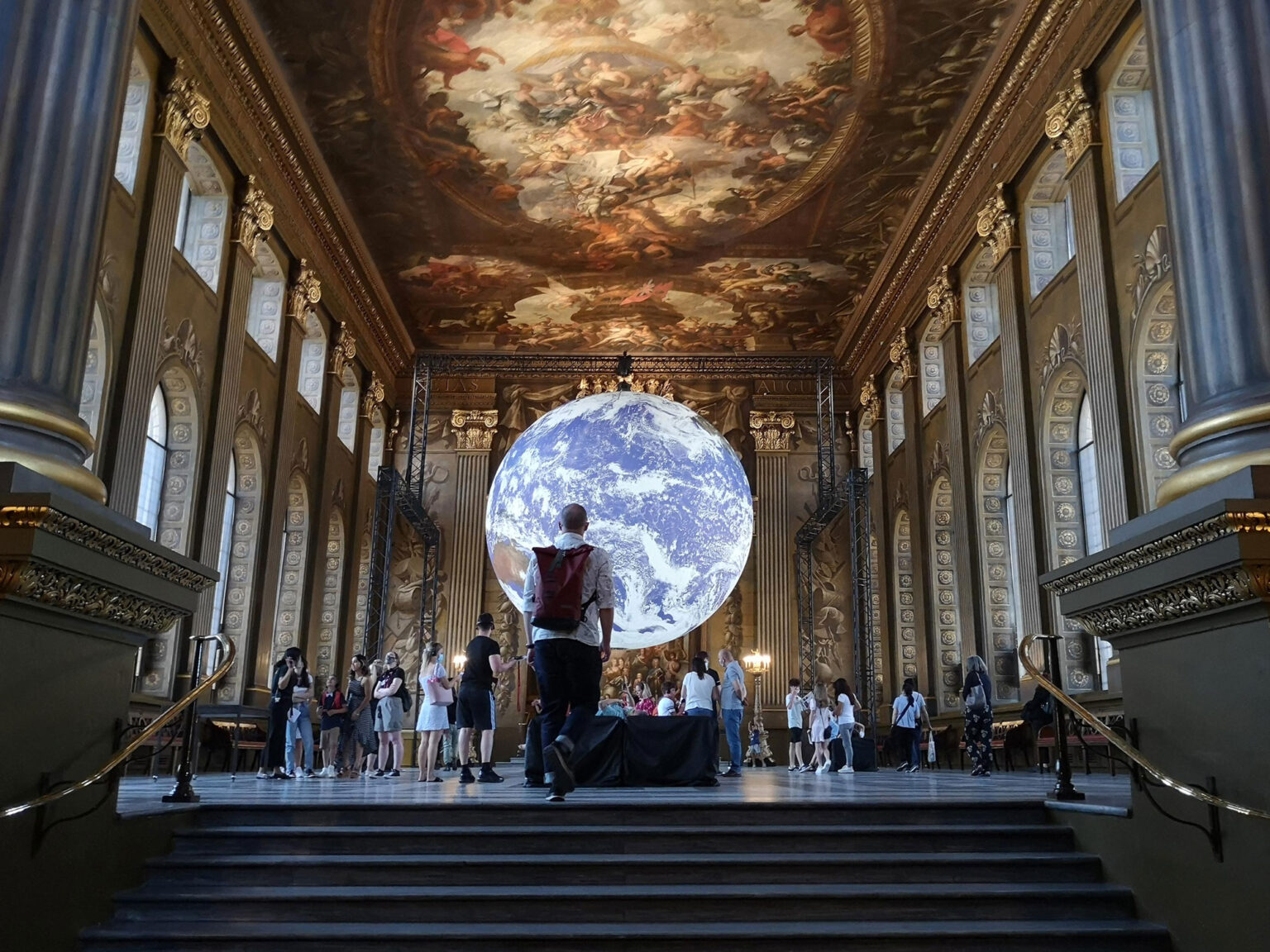 Luke Jerram’s Gaia, in the Painted Hall at Old Royal Naval College