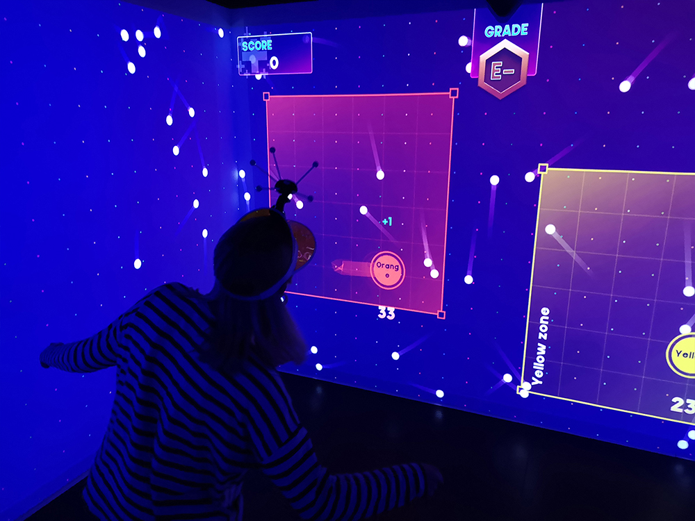 Emma zapping asteroids in the red zone