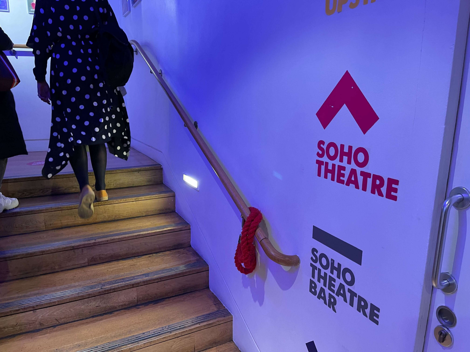 We head up the stairs of the Soho Theatre to find our seats