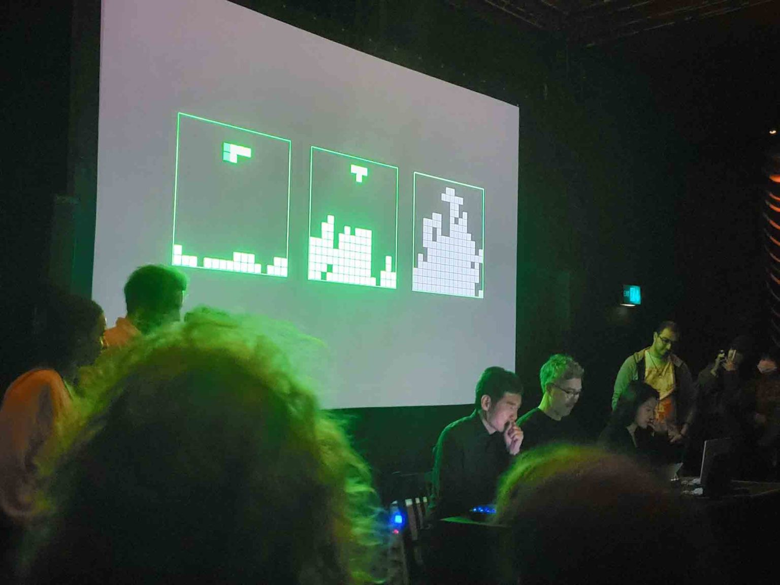 Tetris projections added to the experience and the tension