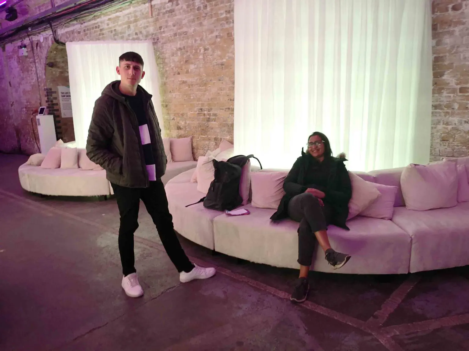 Nick and Zara wait patiently to step into another world