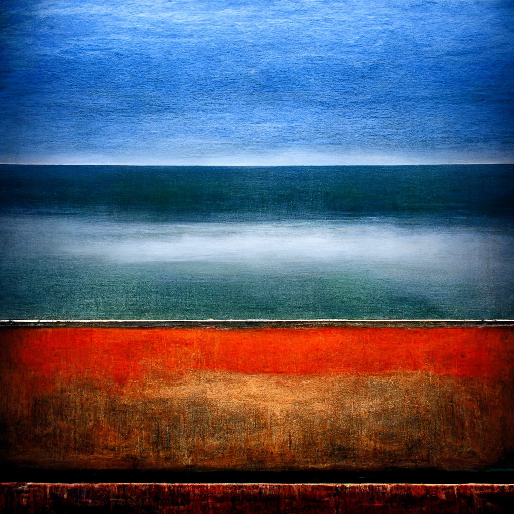 A Rothko Seascape as imagined by Midjourney