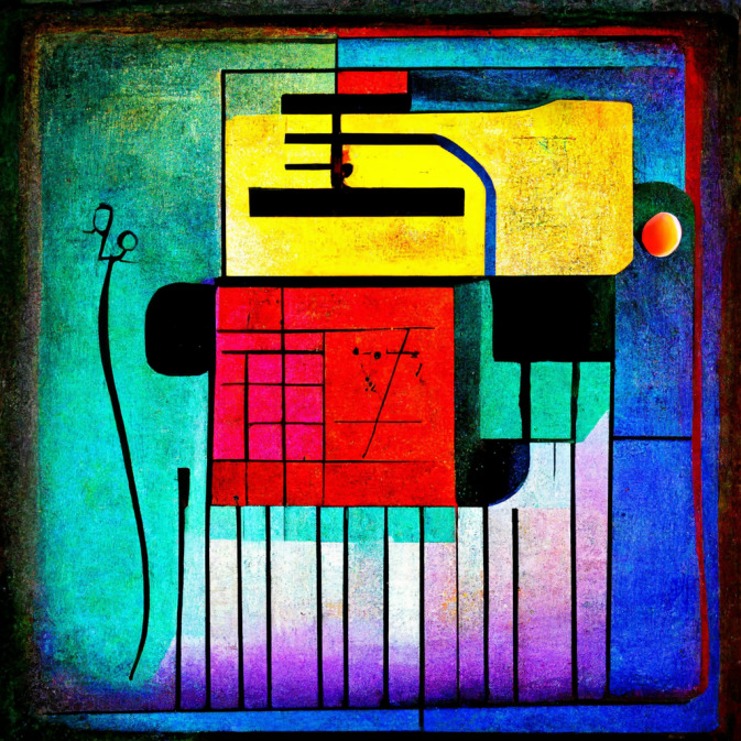 "electronic Kandinsky" as imagined by midjourney