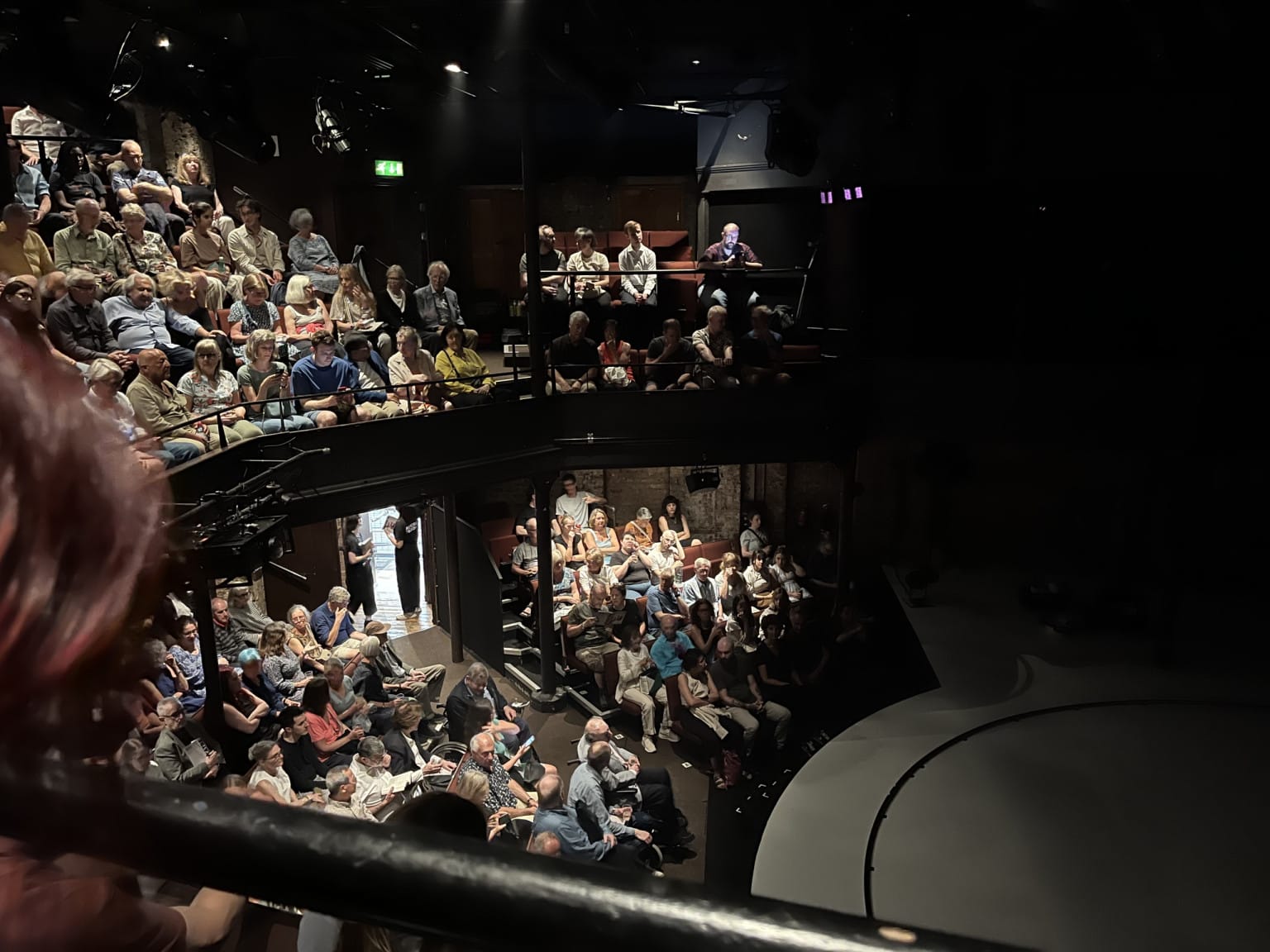 Our view from inside the auditorium at Almeida Theatre.