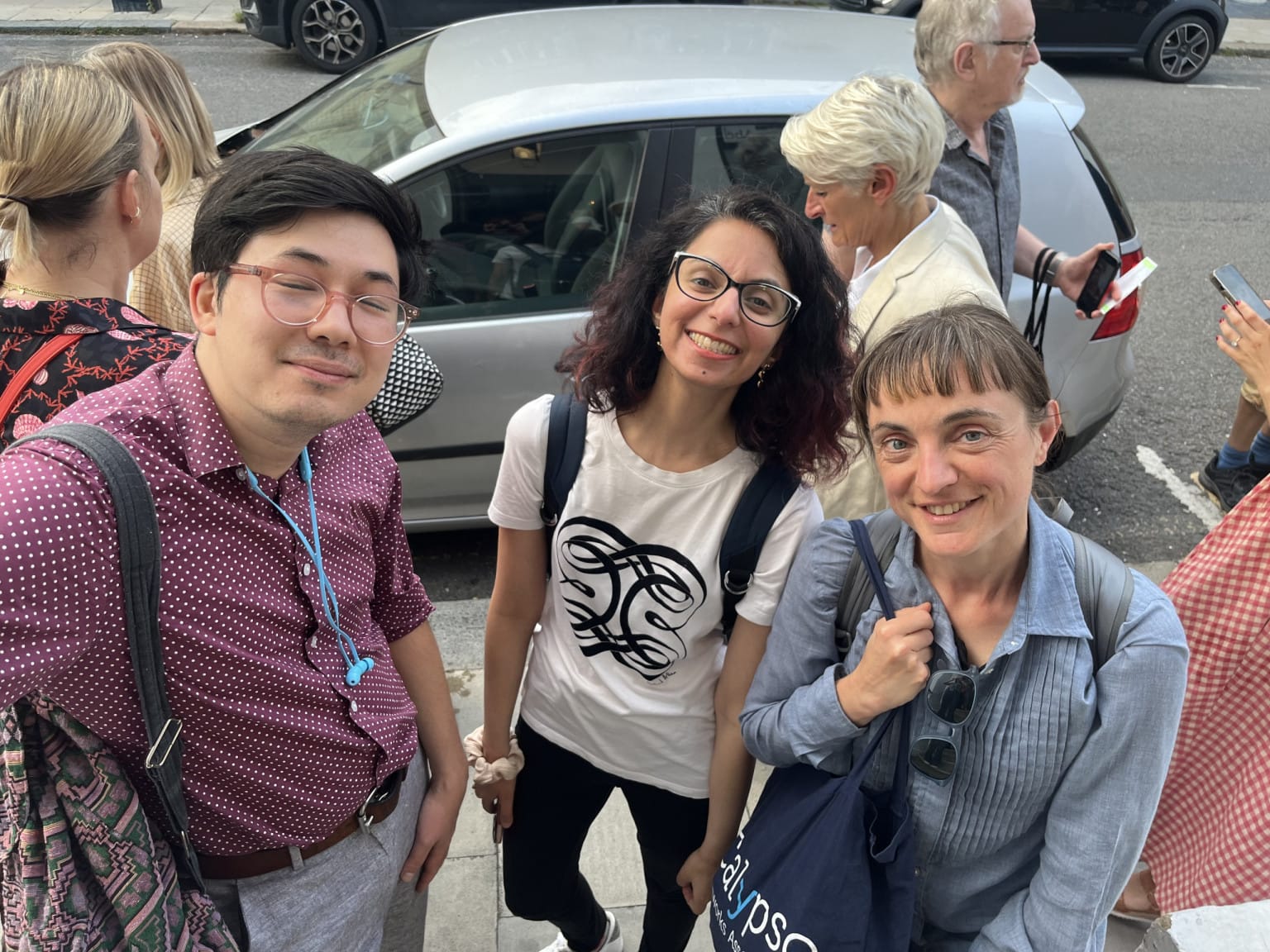 Justin, Nazma and Marta look excited to see the show.