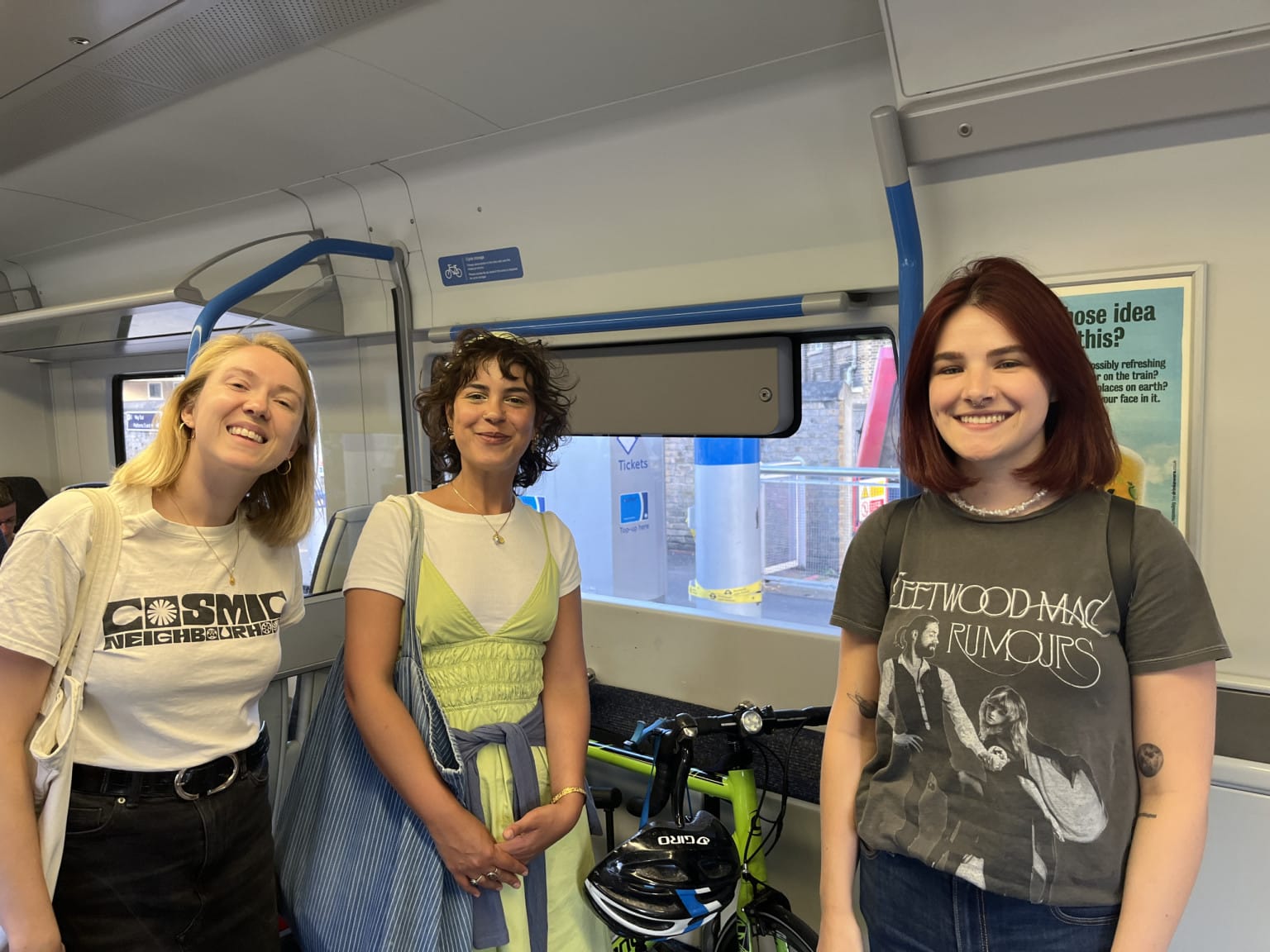 Emma, Lily and Beth are all smiles on their way to Almeida Theatre.