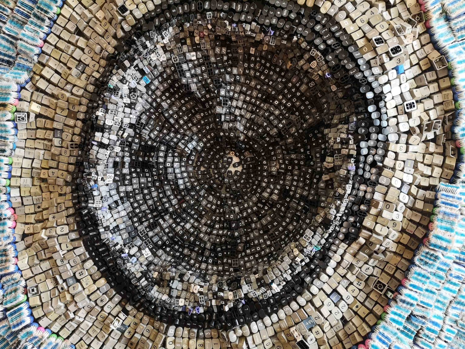 Moffat Takadiwa, detail from 'Dudu Muduri' (made from keyboard keys)