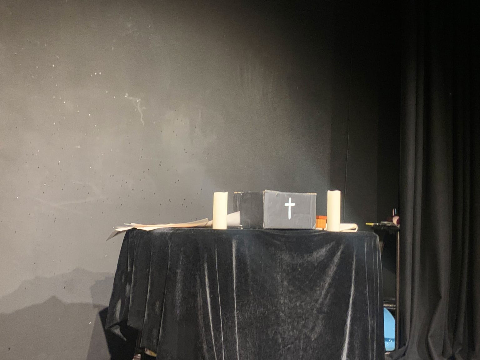 Stage pre-performance.  