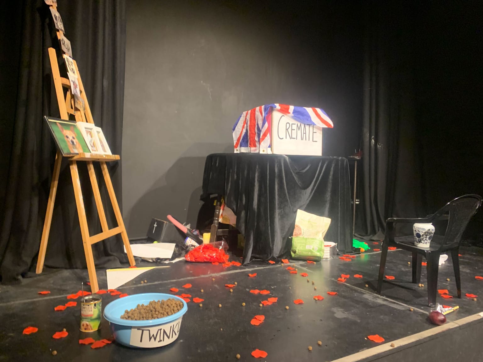 Stage, post-performance. 