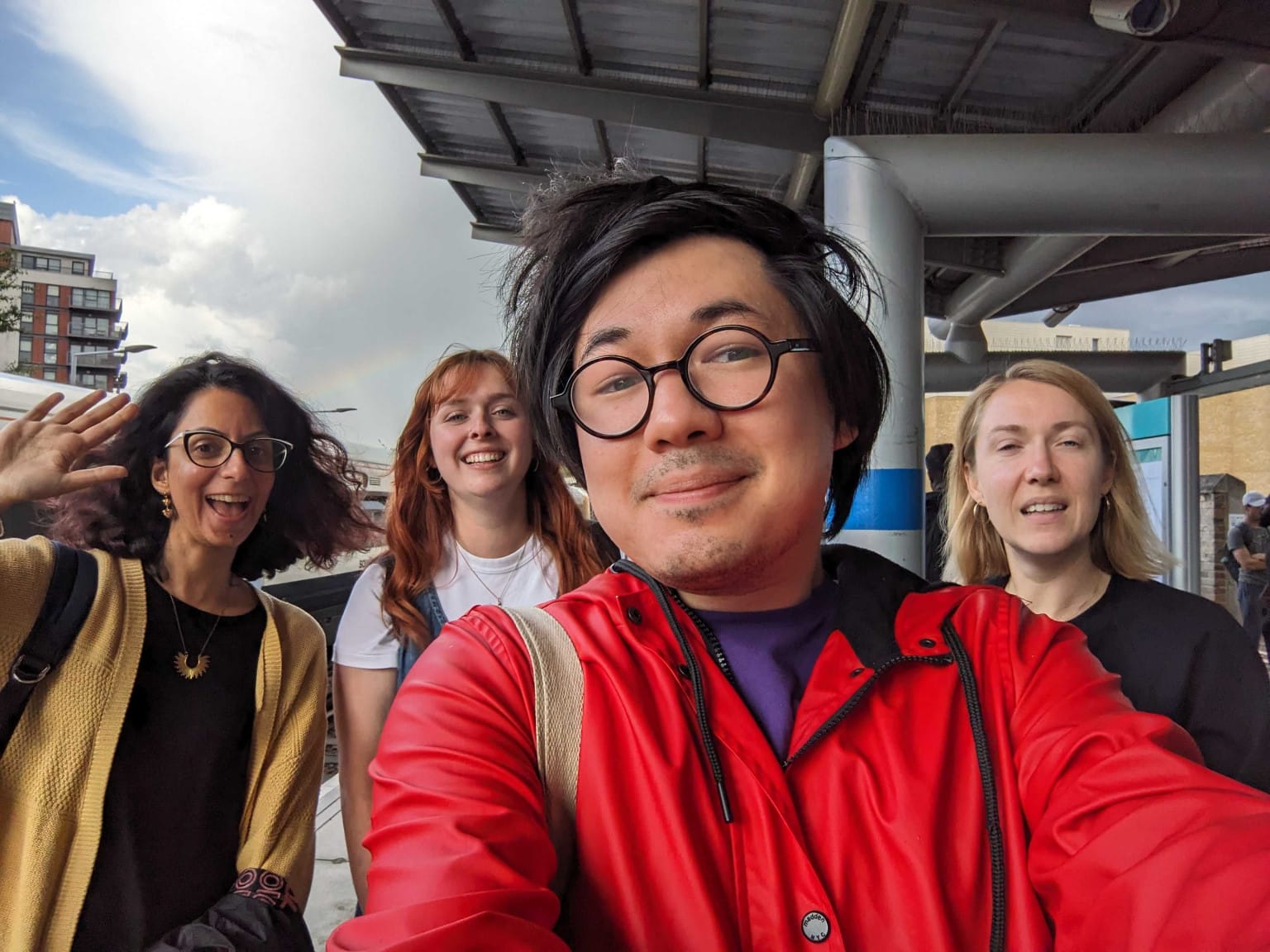 Manifesting positivity: Justin and colleagues tried to will the bad weather away
