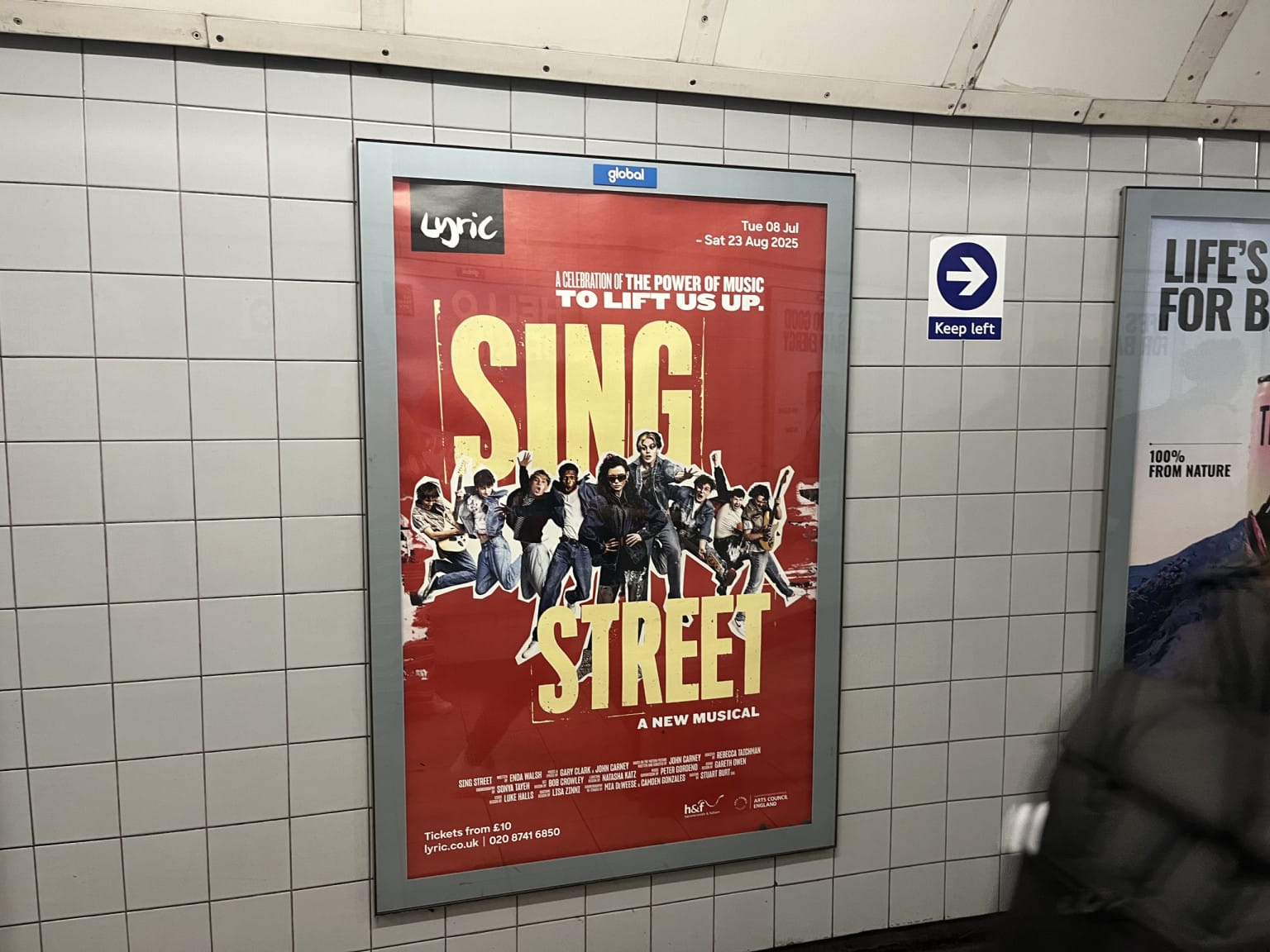 The Sing Street poster Nazma spotted on the underground at Euston Station