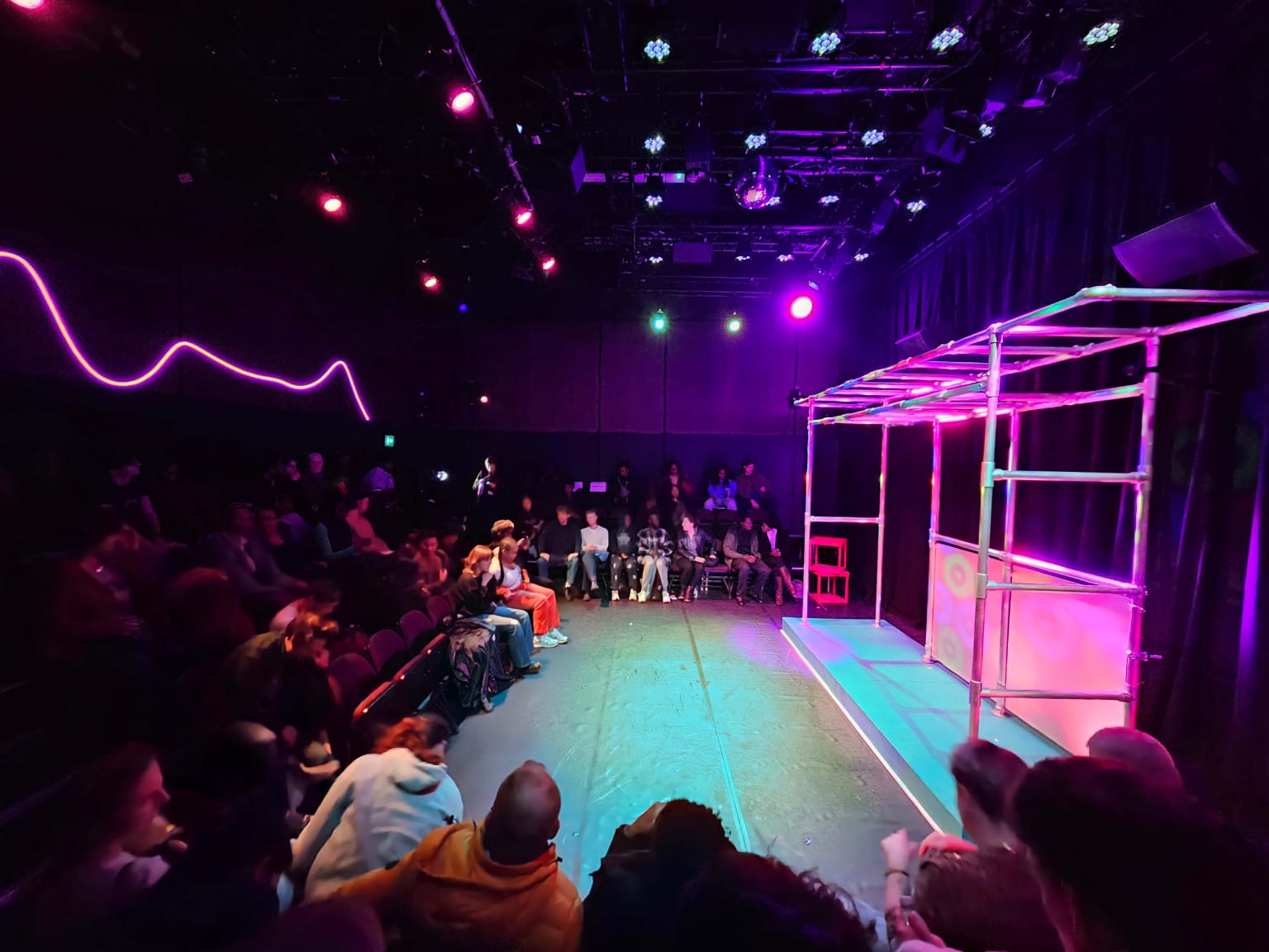 The stripped back but atmospheric staging for the production